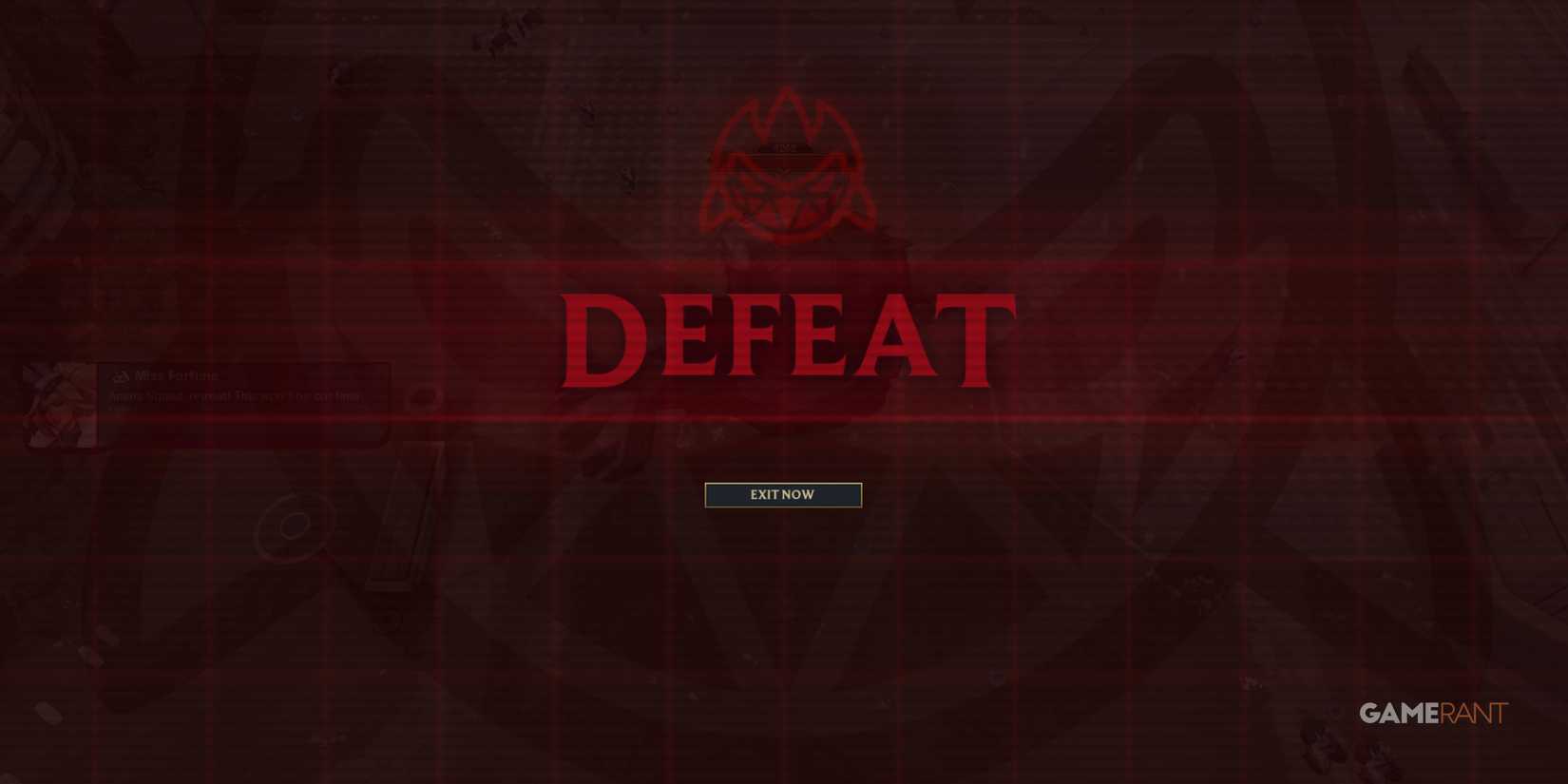 Defeat screen in League of Legends Swarm Mode