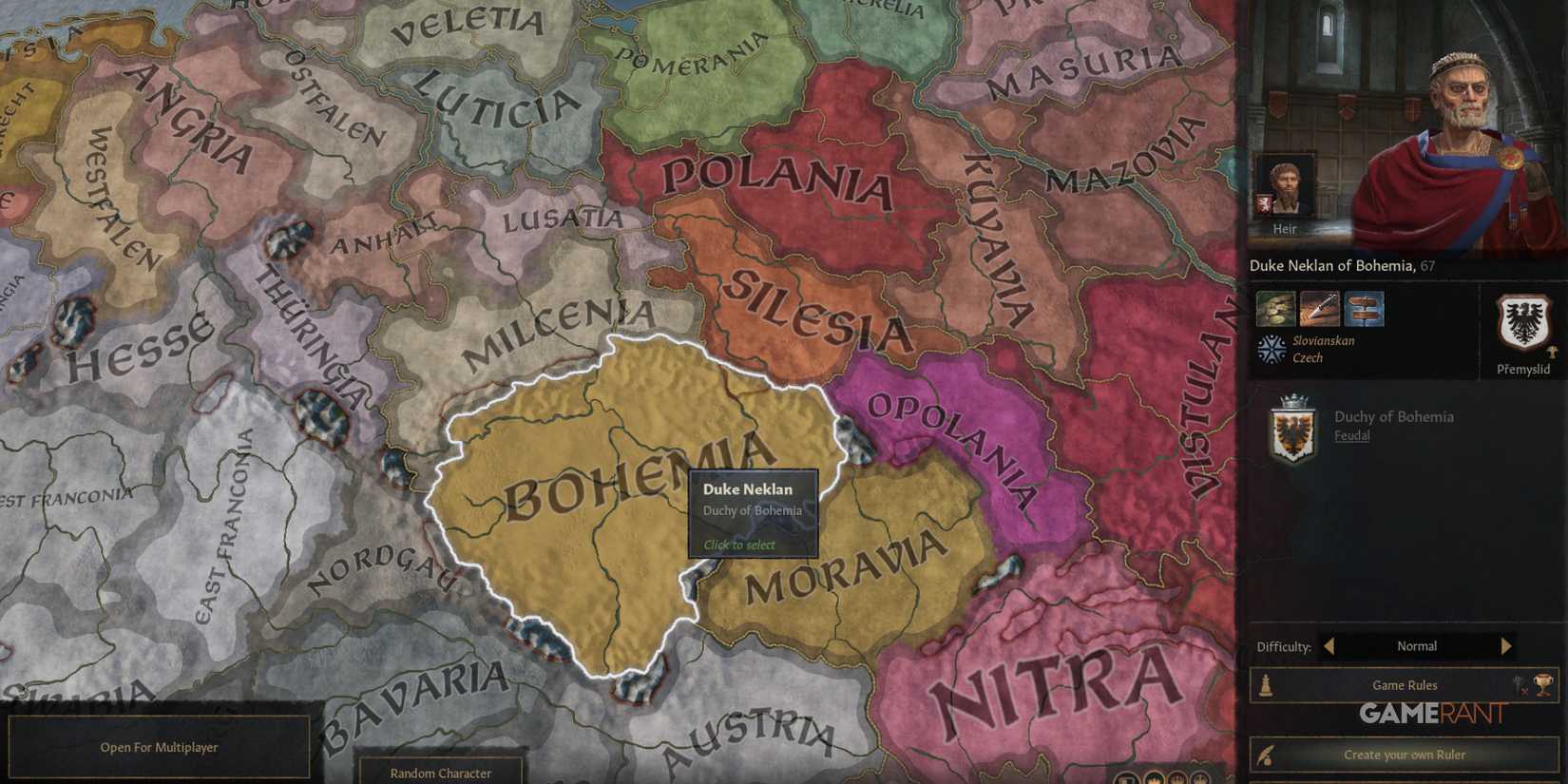 Duke Neklan rules Bohemia, navigating political landscapes in Crusader Kings 3