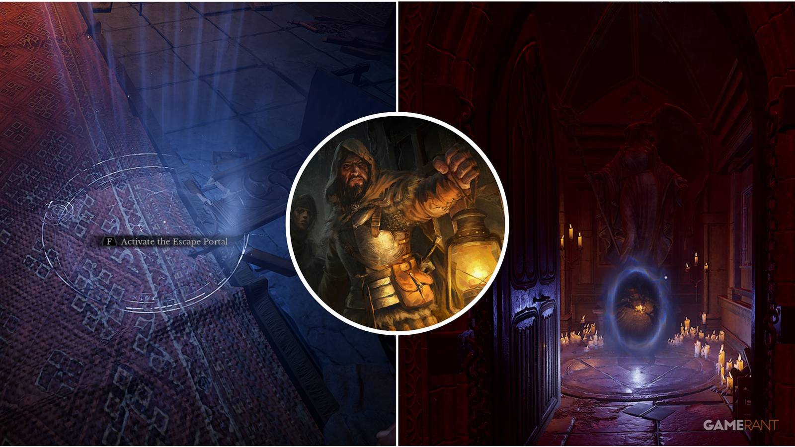 Feature image for Dungeonborne showcasing the escape room and portal.