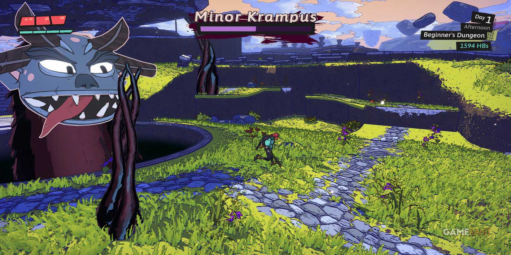 dungeons of hinterberg cobblestones green grass beginner area