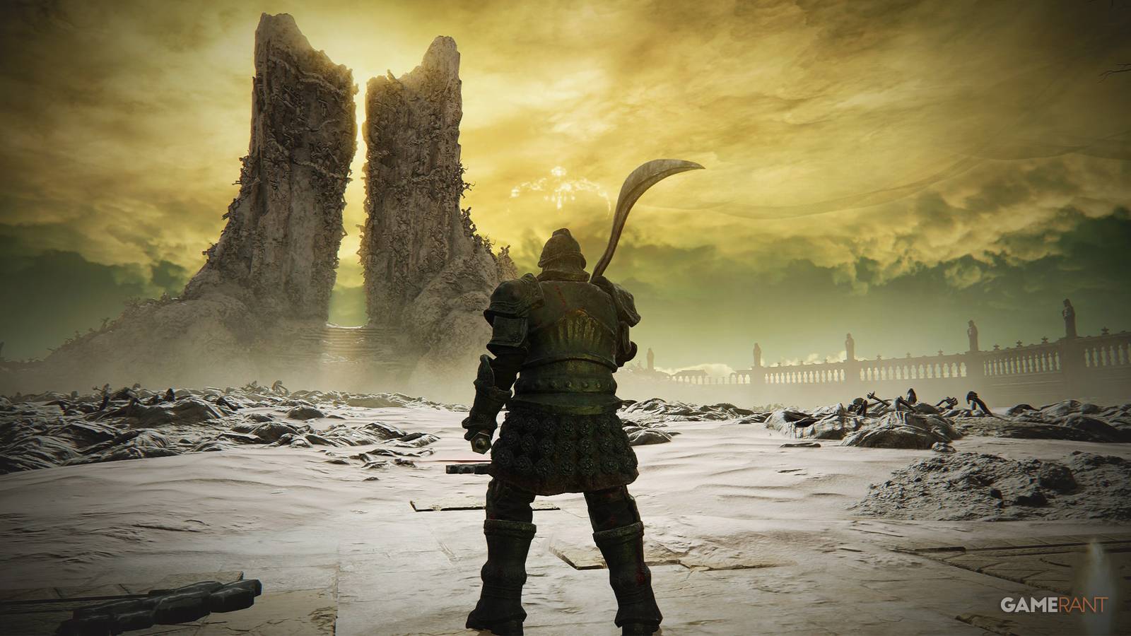 Elden Ring Shadow of the Erdtree Tarnished in front of Gate of Divinity screenshot