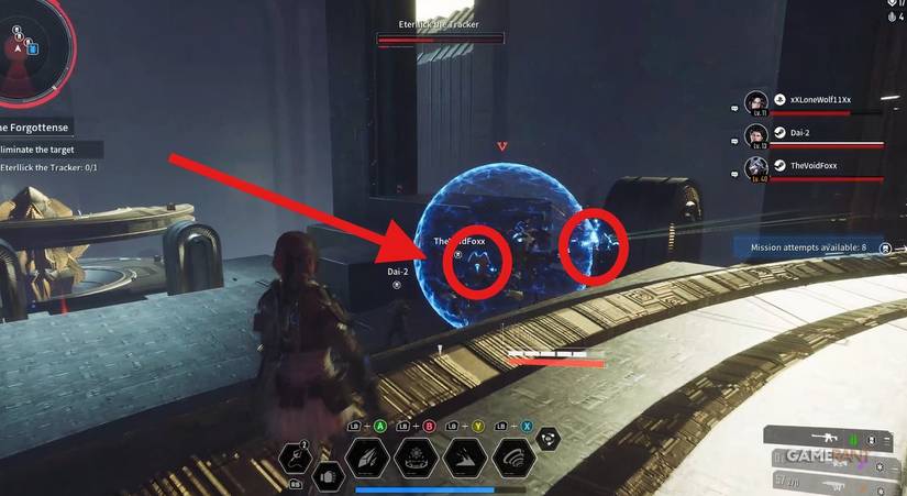 eterllick tracker first descendant boss battle shield