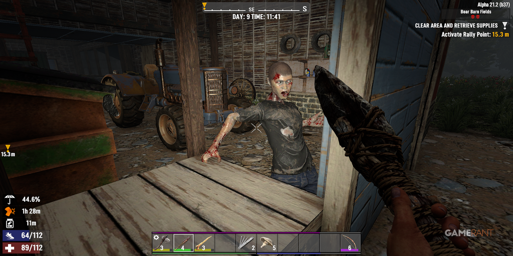 Fighting A Zombie With A Spear