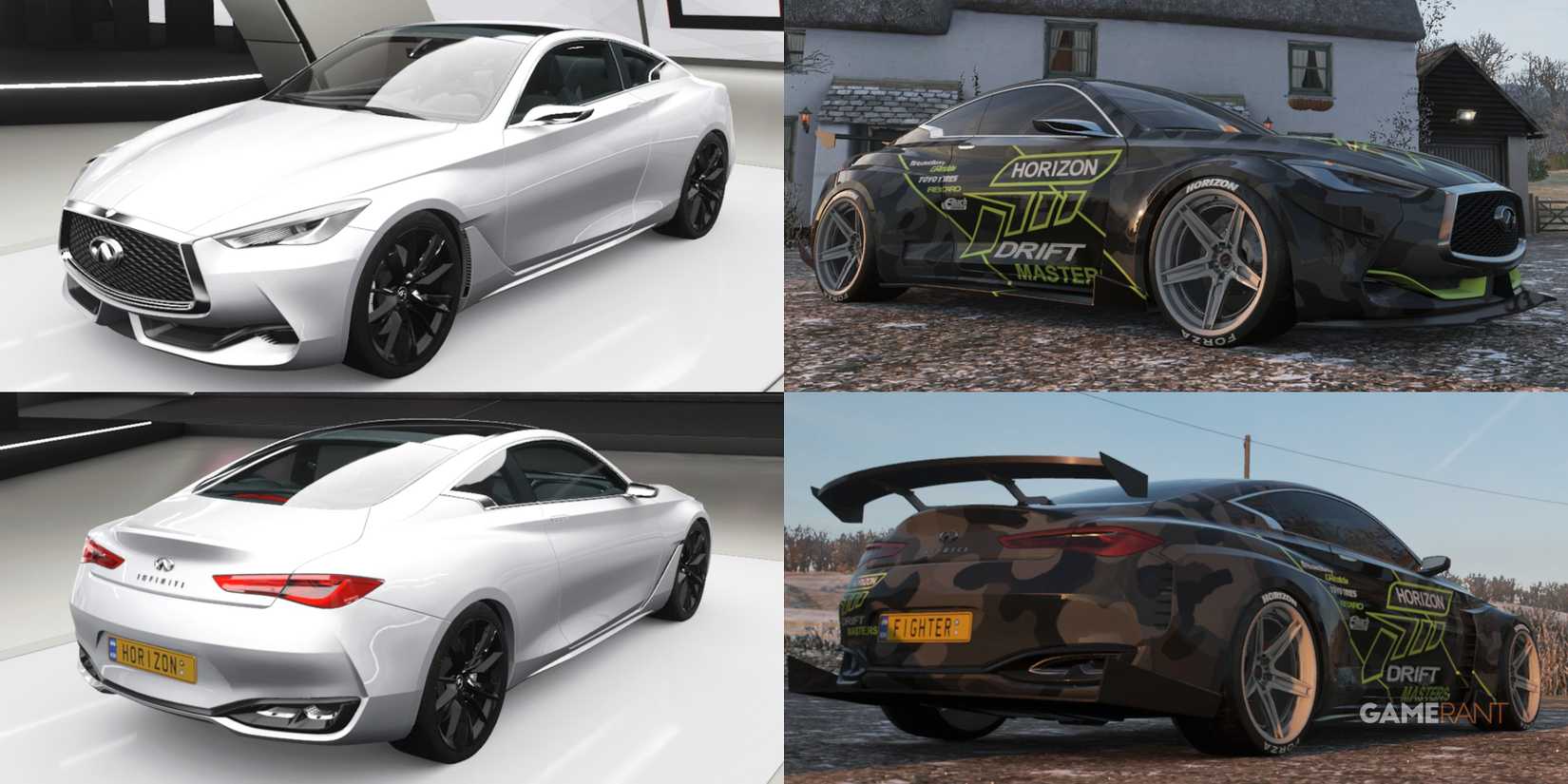 Forza Horizon 4 Infiniti Q60 Concept 2015 Forza Edition Widebody Kit Comparison