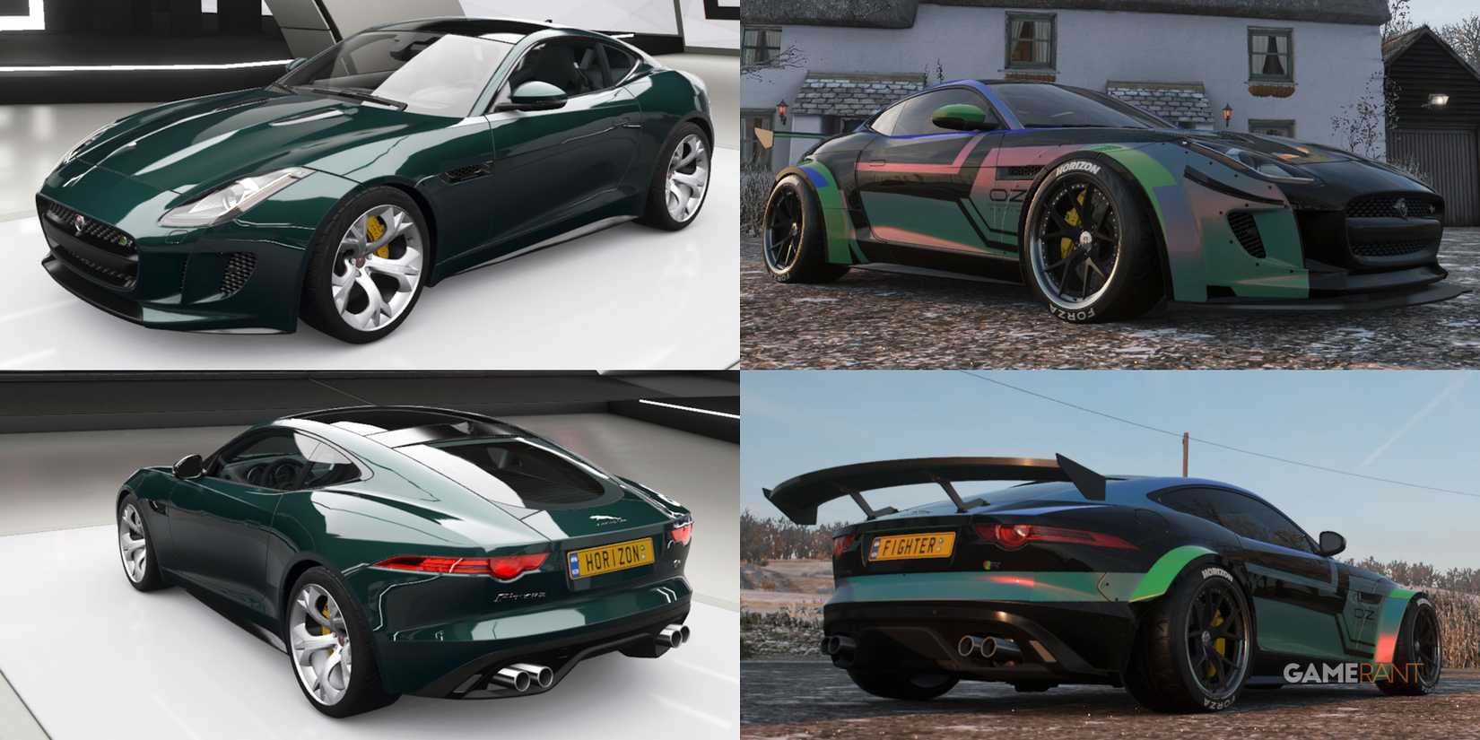 Forza Horizon 4 Jaguar F-Type R Coupé 2015 Forza Edition Widebody Kit Comparison