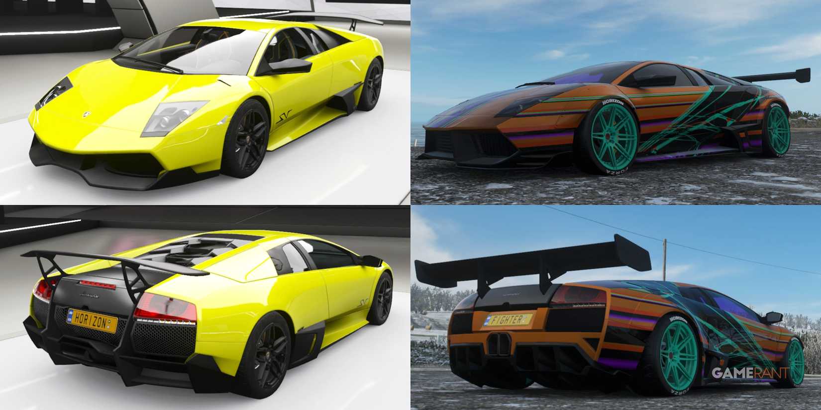 Forza Horizon 4 Lamborghini Murciélago LP 670-4 SV 2010 LB Works Widebody Kit Comparison