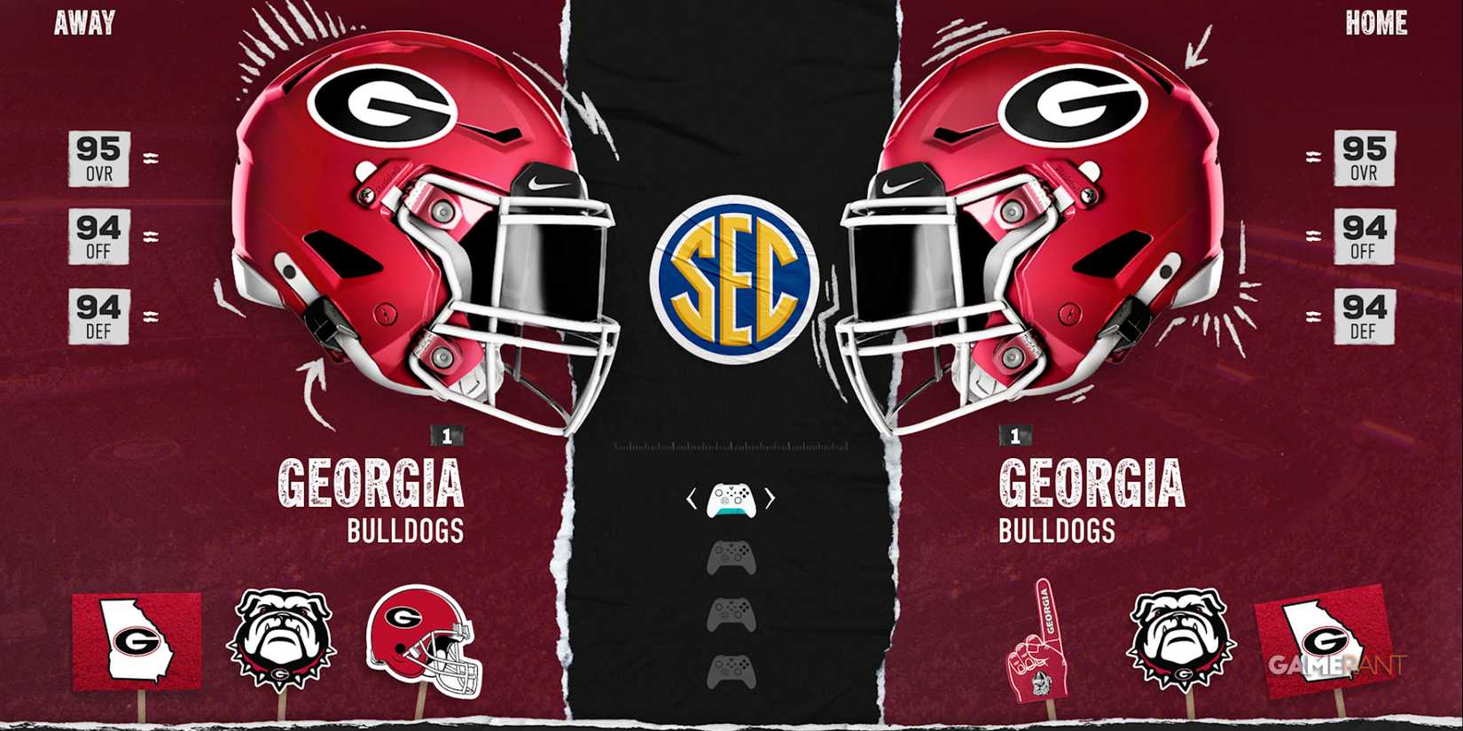 Georgia Bulldogs team helmets in EA College Football 25