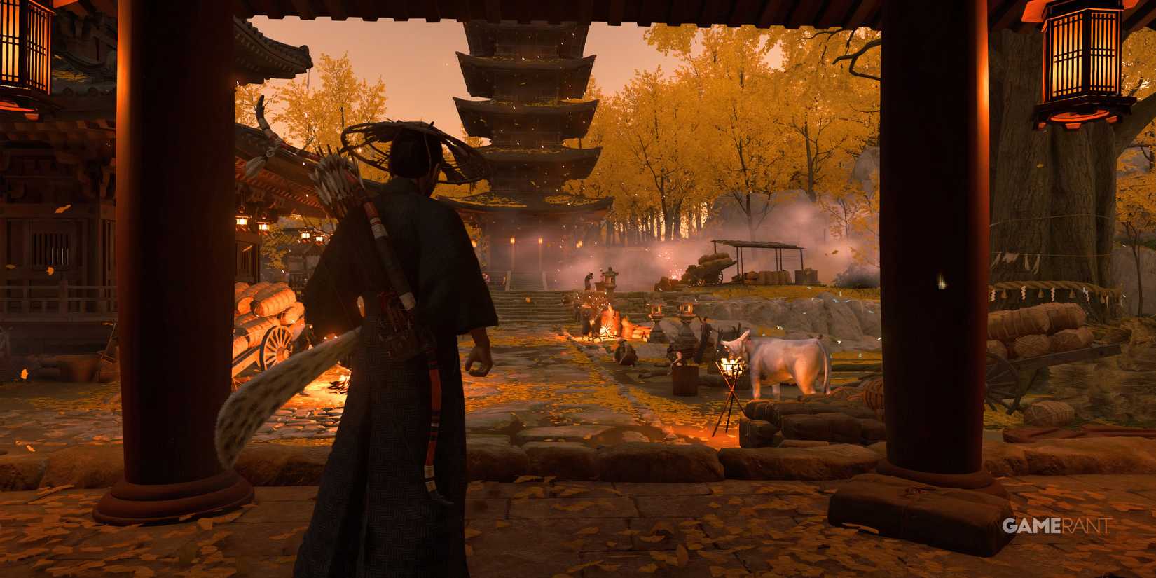 ghost of tsushima jin at main hub area