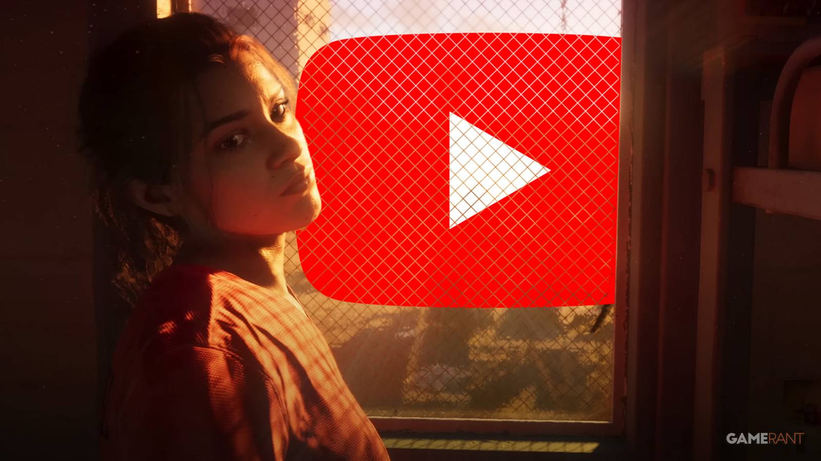 Grand Theft Auto 6 GTA 6 Lucia in jail YouTube logo background edit