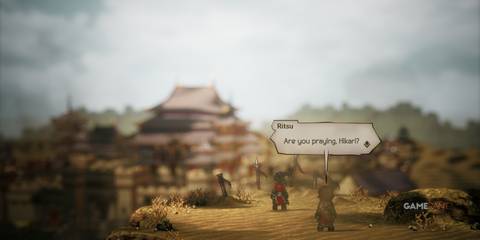 Hikari and Ritsu talking in Octopath Traveler 2