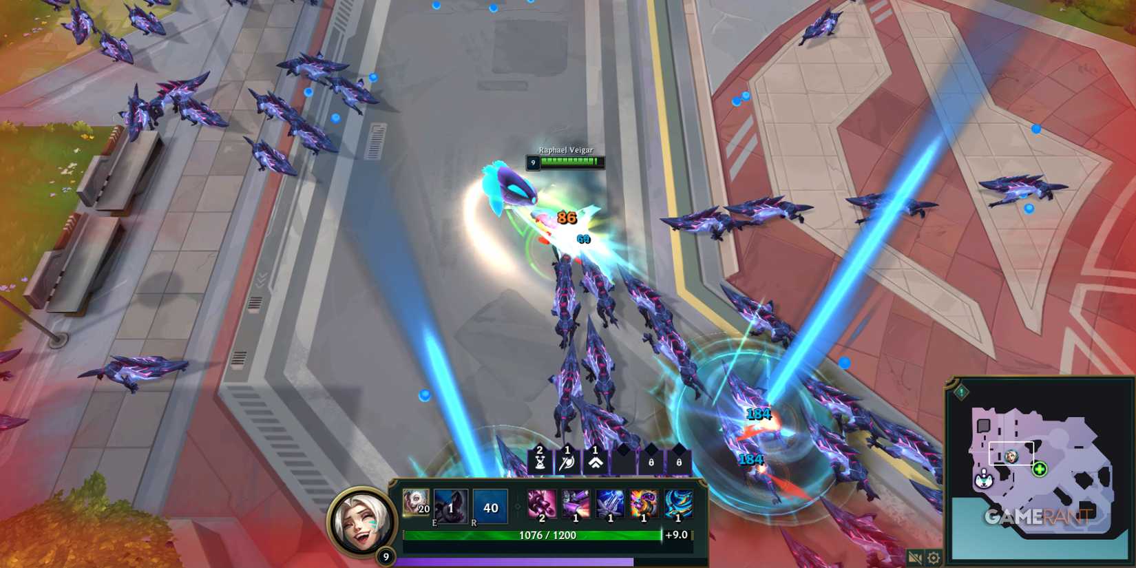 Jinx using her ultimate in League of Legends Swarm Mode