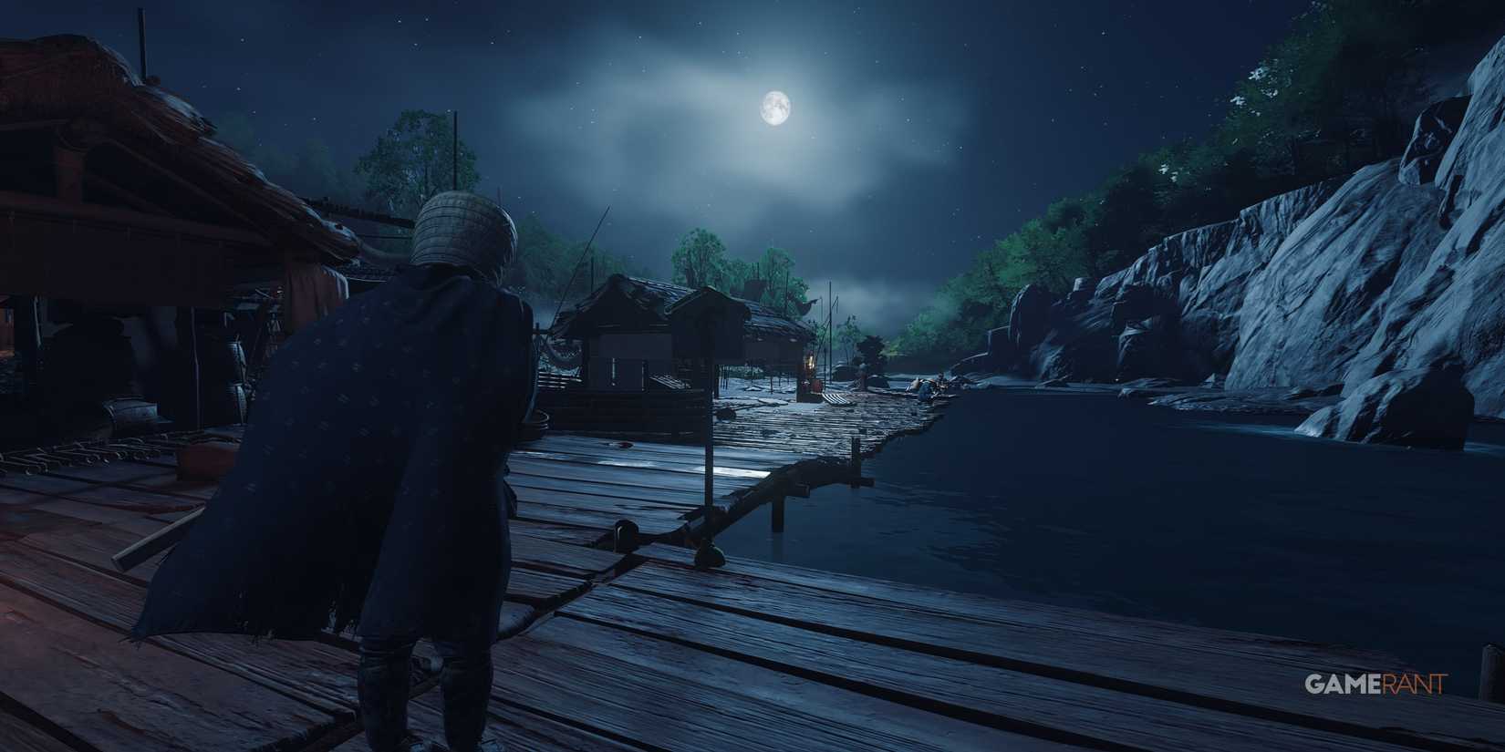 Jin bowing in front of an altar next to a river in kechi fishing village