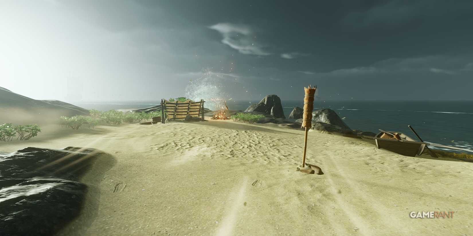 kijo isle beach with a tameshigiri and a camprife