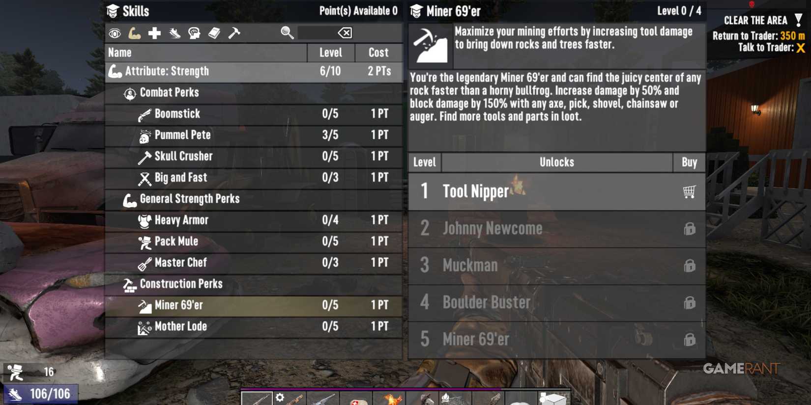 Miner 69er Is A Good Skill For Beginners Players In 7 Days To Die