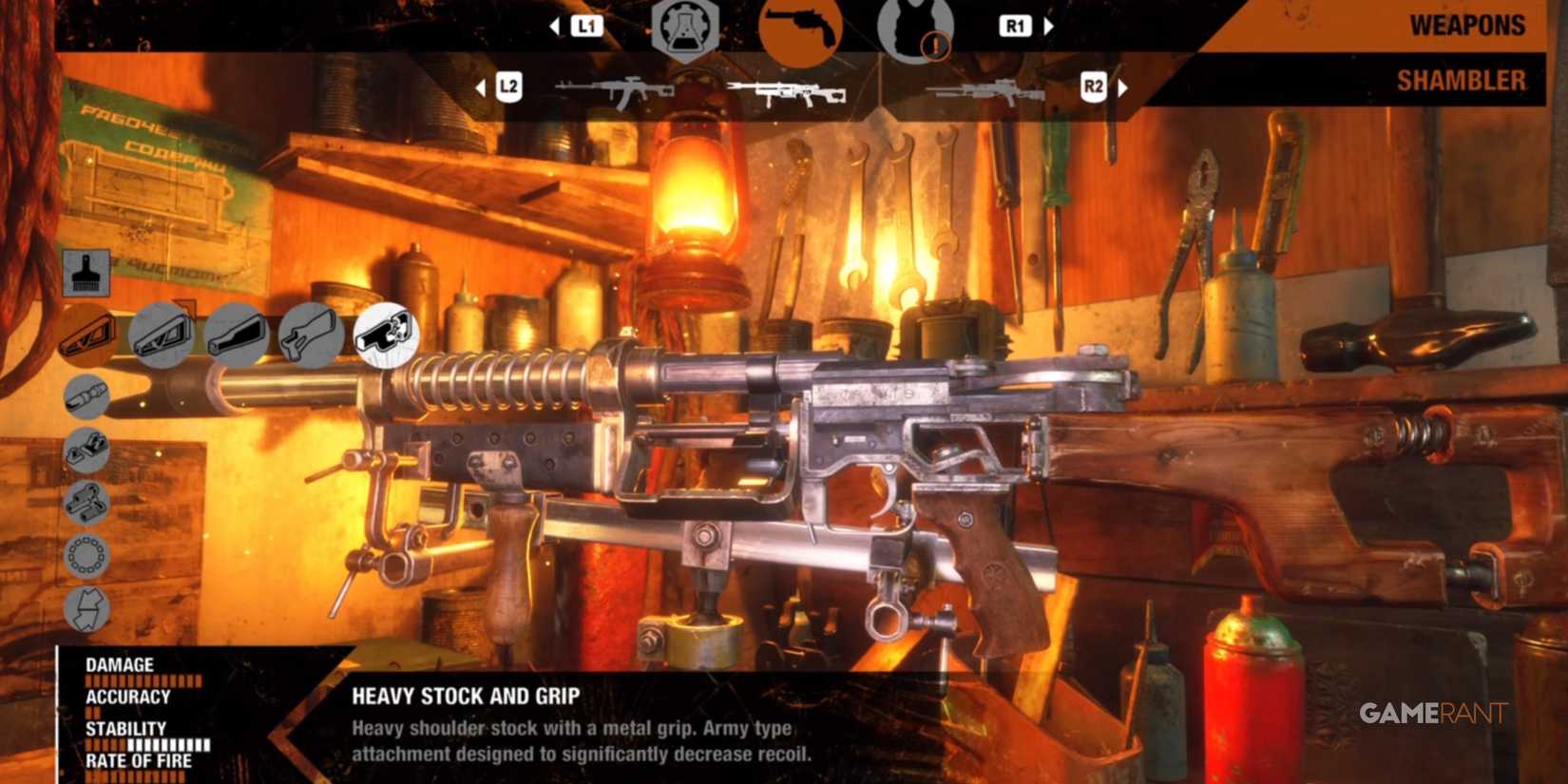 10 Best Games With Customizable Weapons, Ranked Mod screen showing a gun on the workbench