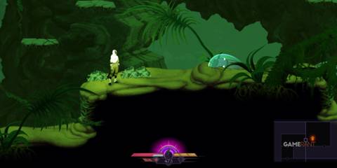 10 Best Metroidvanias On the PS5, Ranked Character stands in a green area with an enemy close by