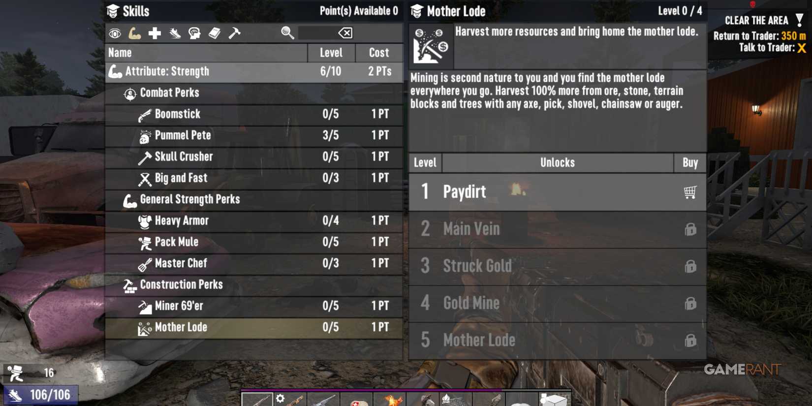 Mother Lode Is A Good Skill For Beginners Players In 7 Days To Die