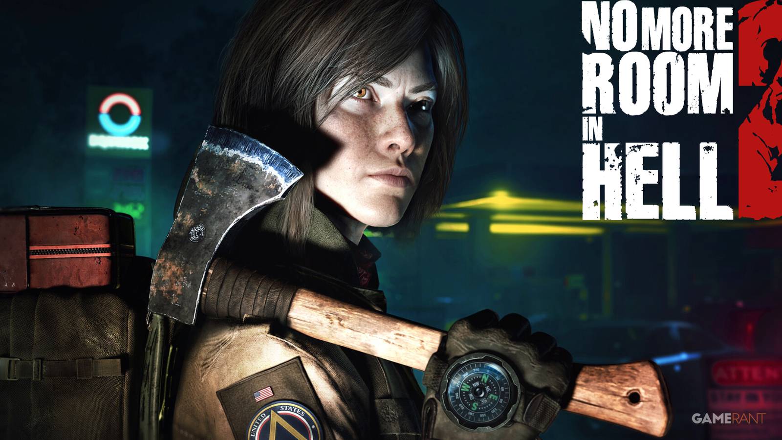 No More Room in Hell 2 logo with woman holding an axe