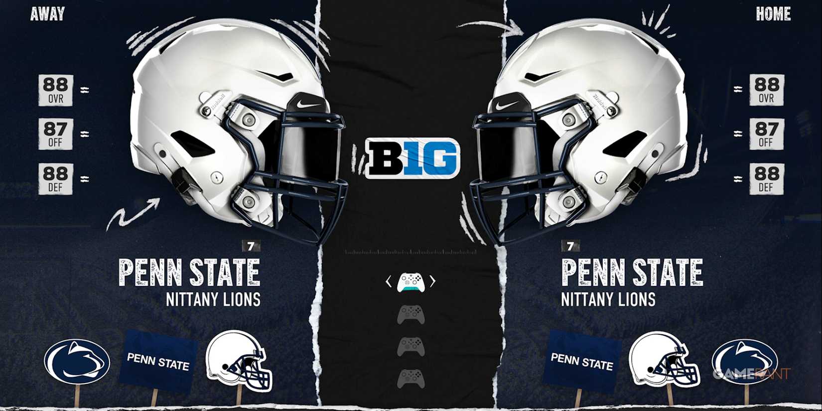 Penn State Nittany Lions team helmets in EA College Football 25