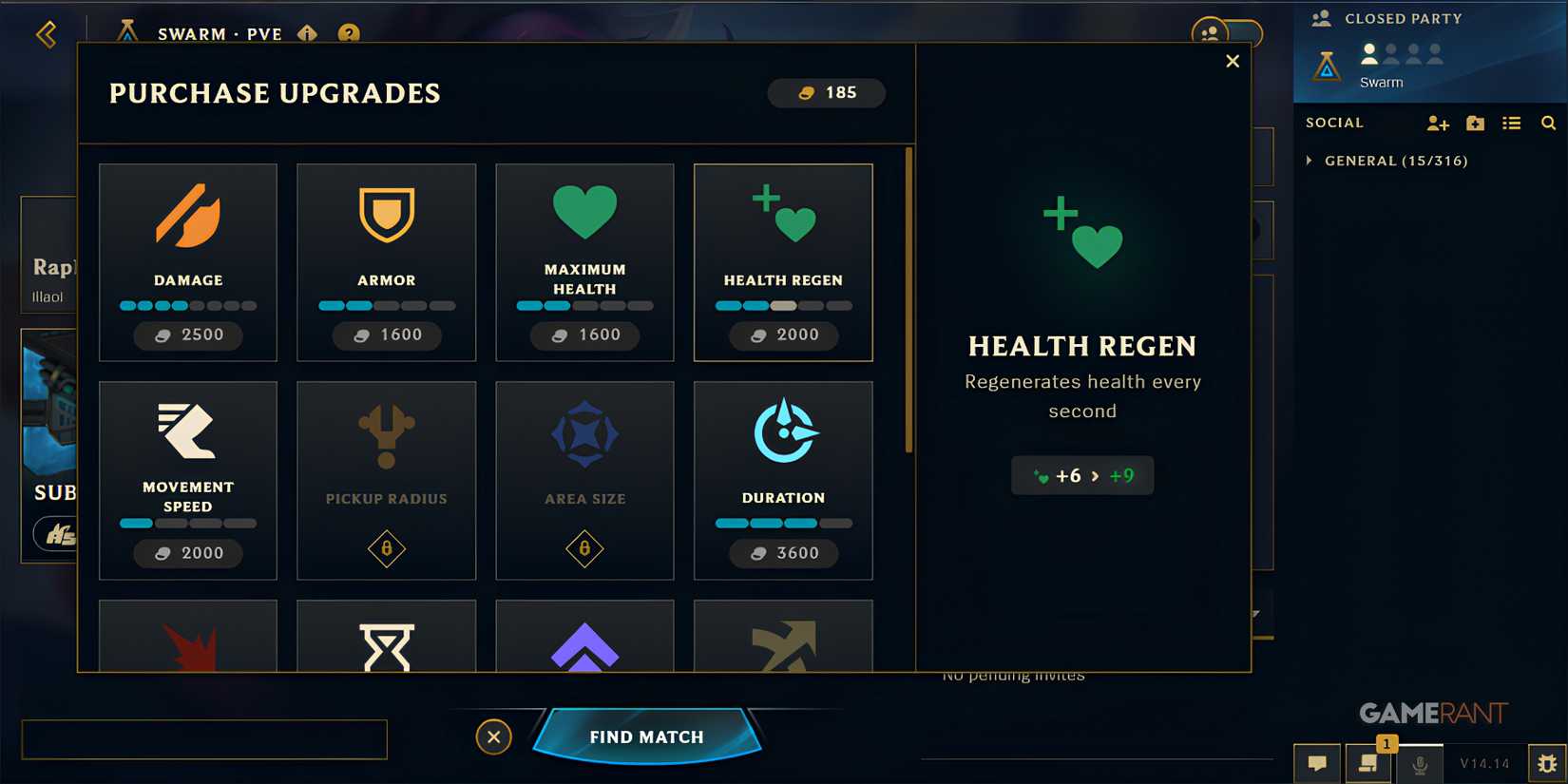 Permanent Upgrades in League of Legends Swarm Mode