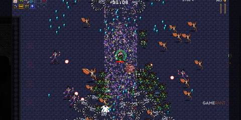 Poppea using skills in Vampire Survivors