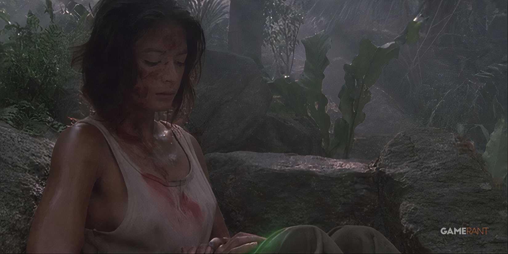 predator anna with the green predator blood on her pants