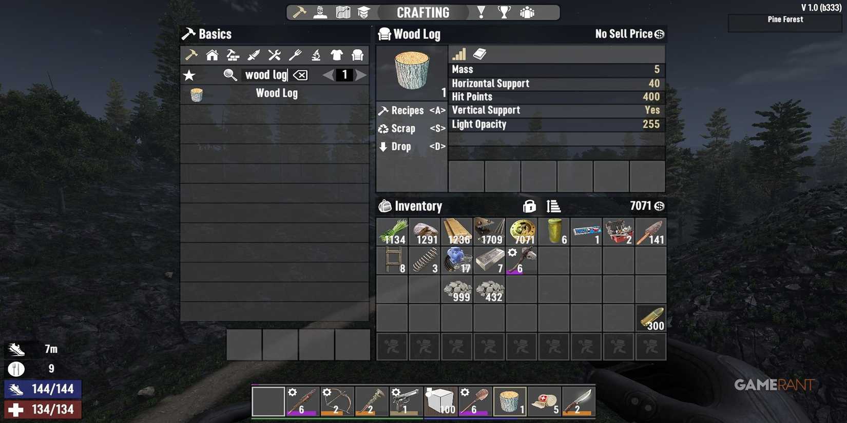 Requirements For Crafting Wood Logs