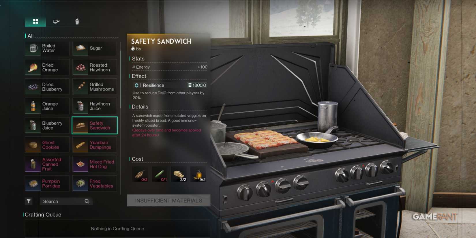 Safety Sandwich Is A Good Recipe In Once Human