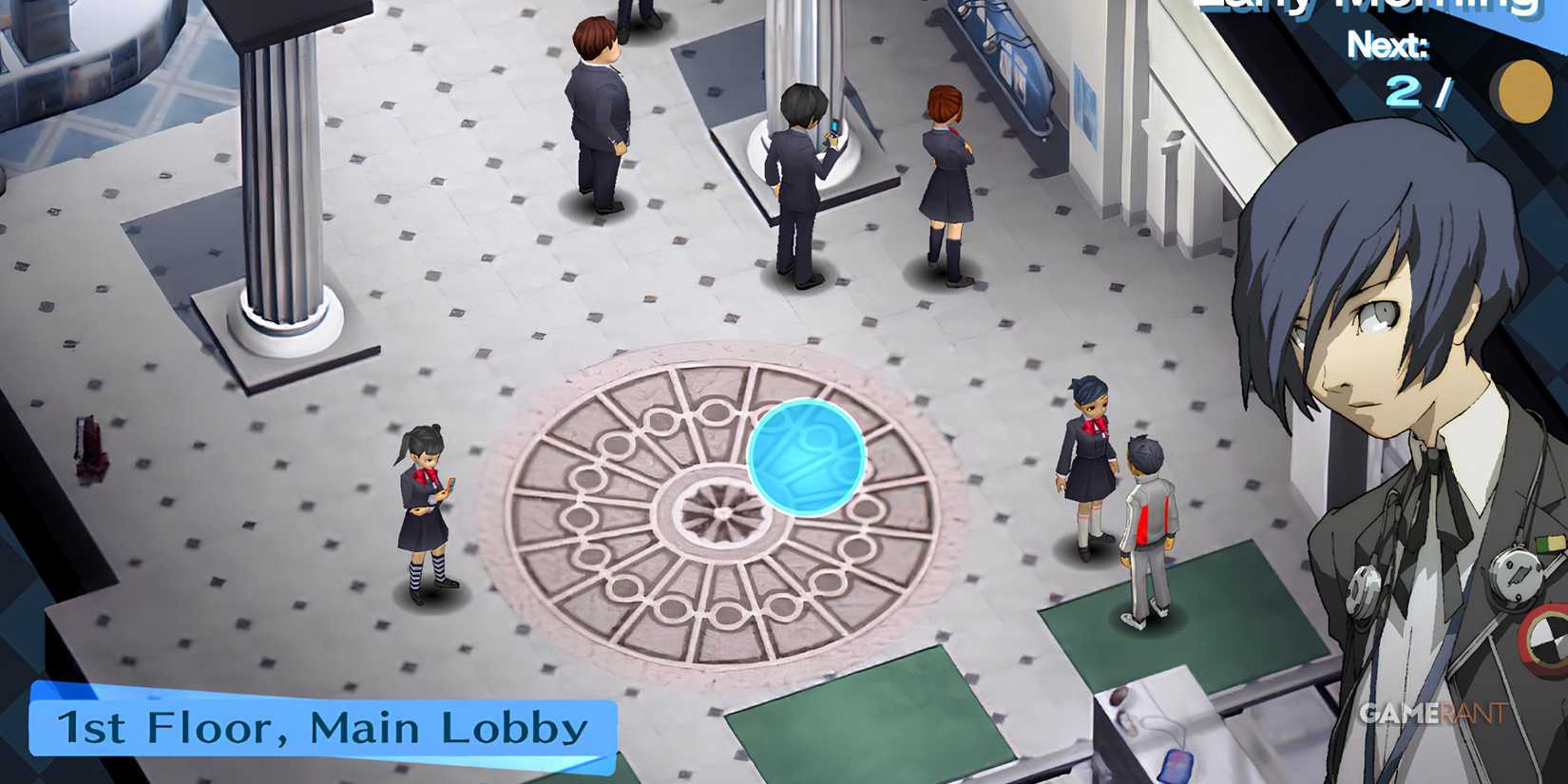 School Main Lobby with Makoto in Persona 3 Reload