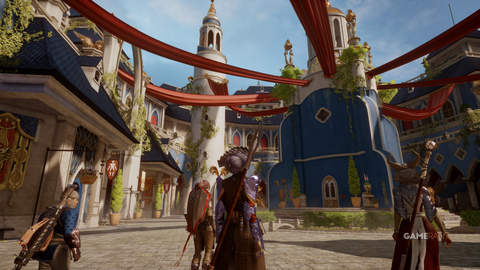 Varric, Cassandra, Vivienne, and the Inquisitor arrive in Val Royeaux in Dragon Age Inquisition