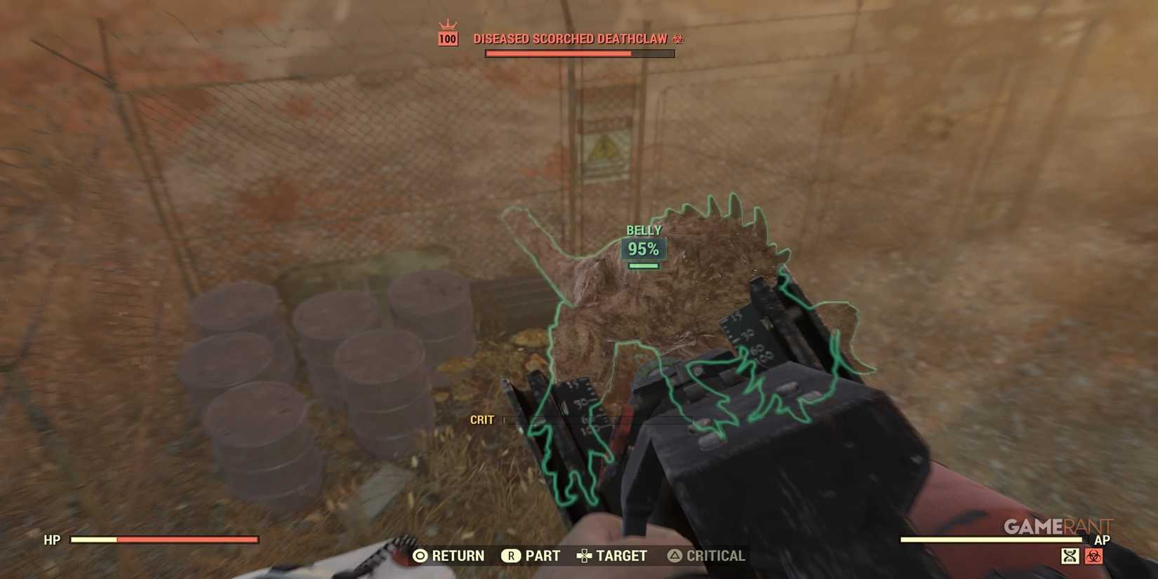 Shooting A Deathclaw With A Cremator