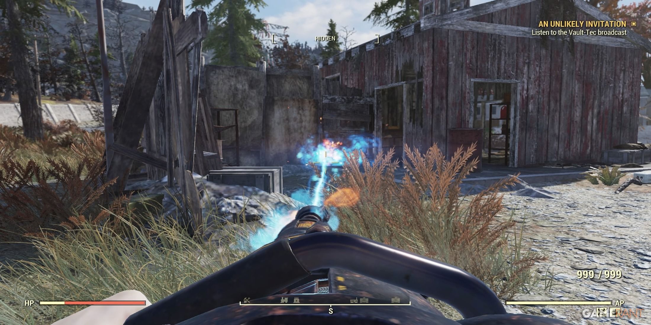 Shooting A Gauss Minigun in Fallout 76