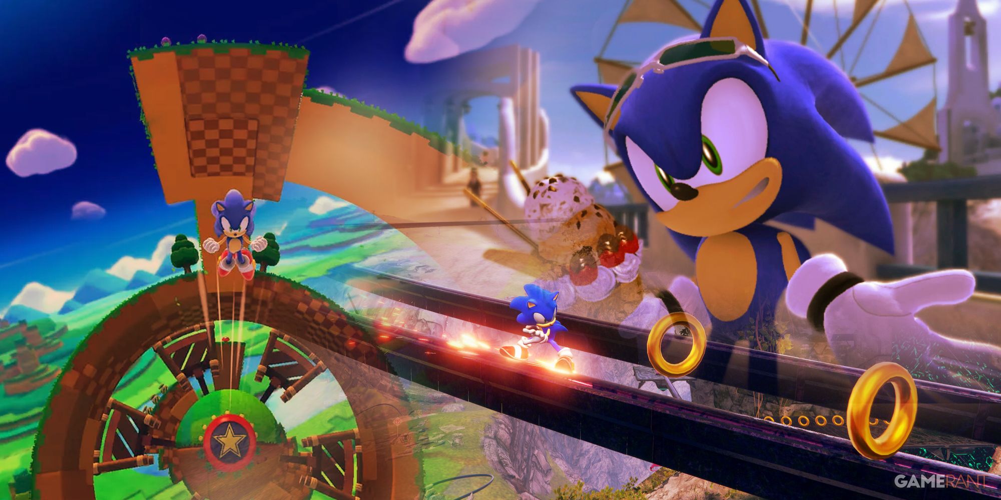 Sonic The Hedgehog games Sonic Lost World, Sonic Frontiers, Sonic Unleashed