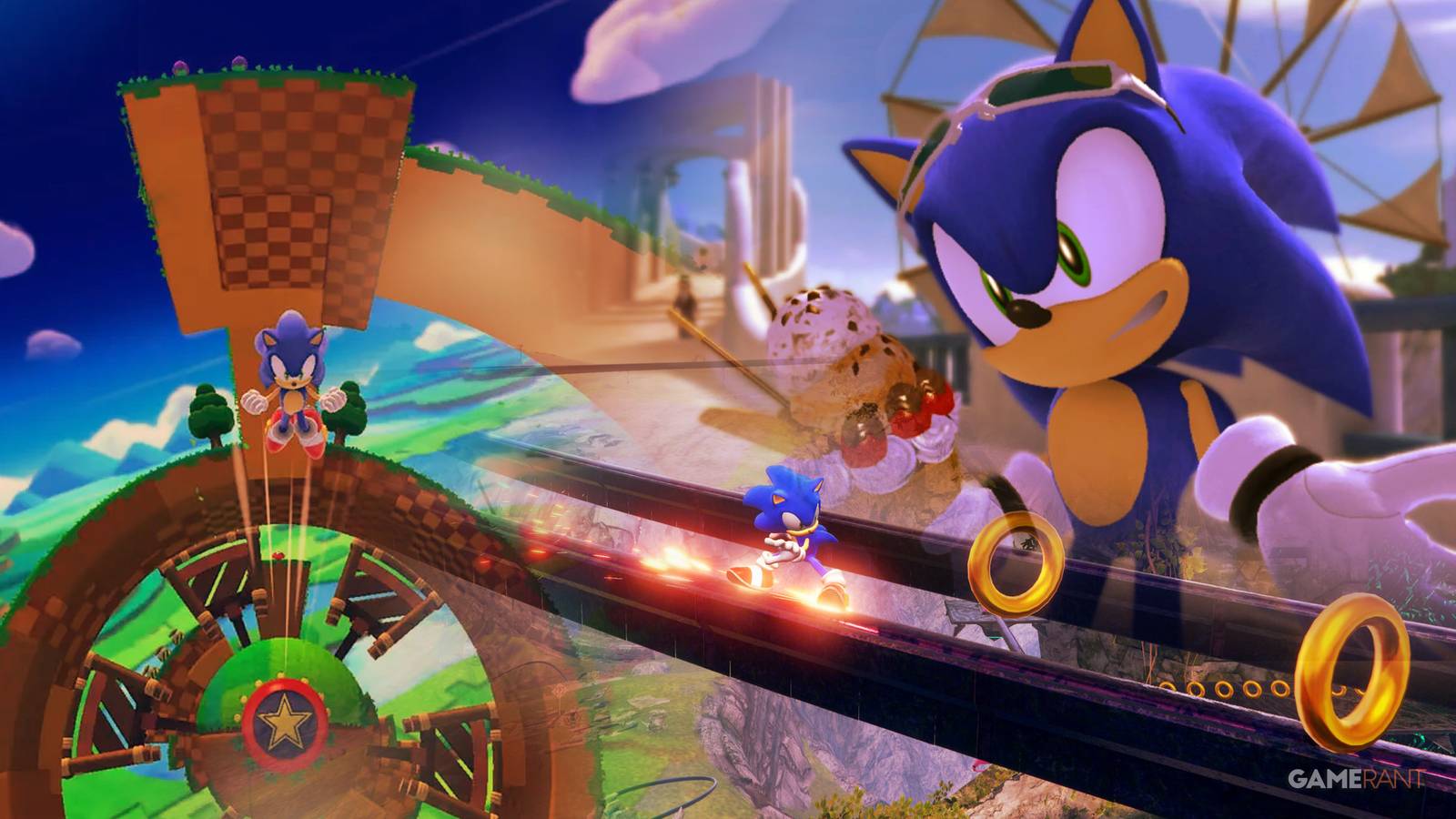 Sonic The Hedgehog games Sonic Lost World, Sonic Frontiers, Sonic Unleashed