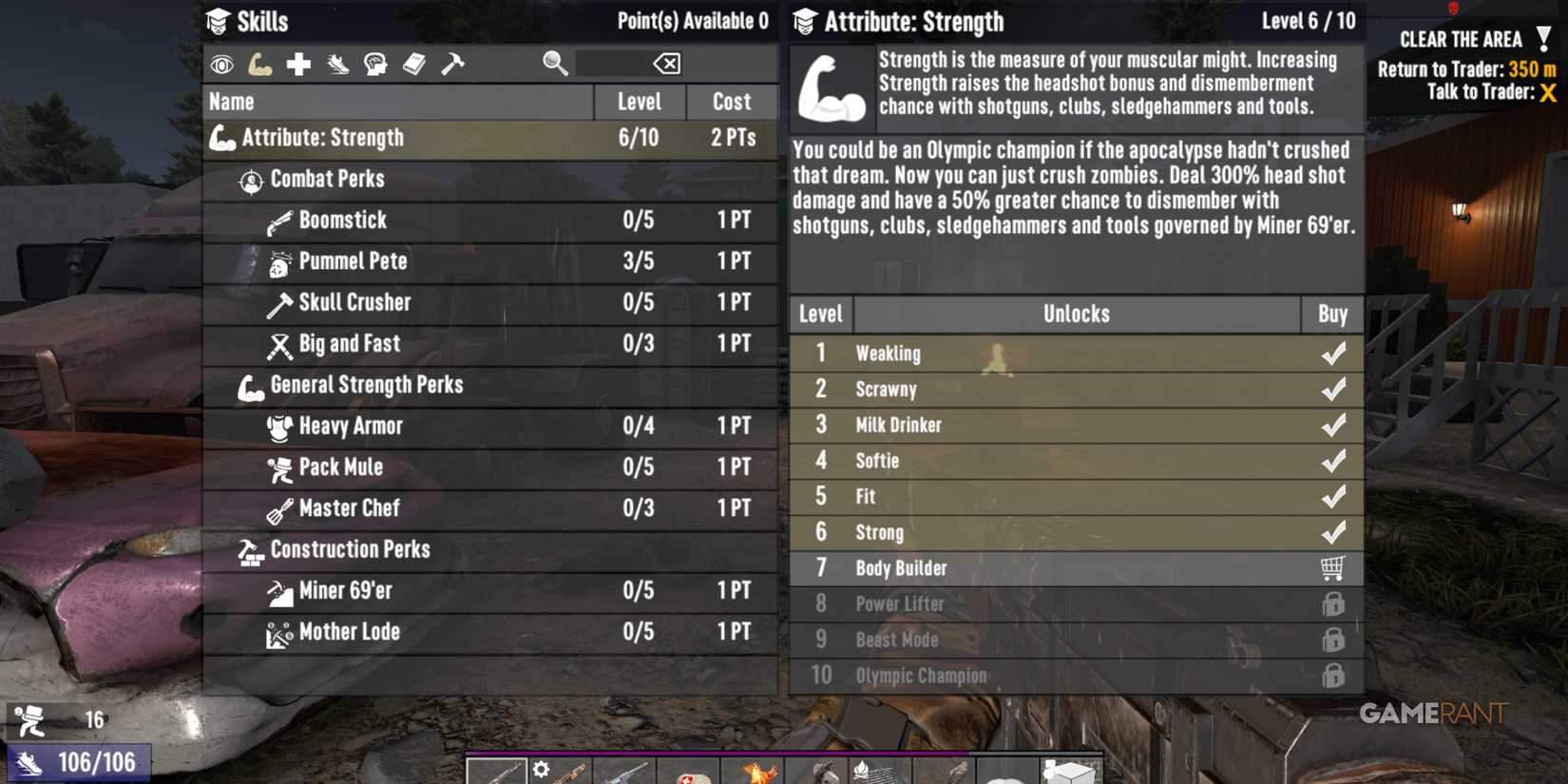 Strength Is A Good Skill For Beginners Players In 7 Days To Die