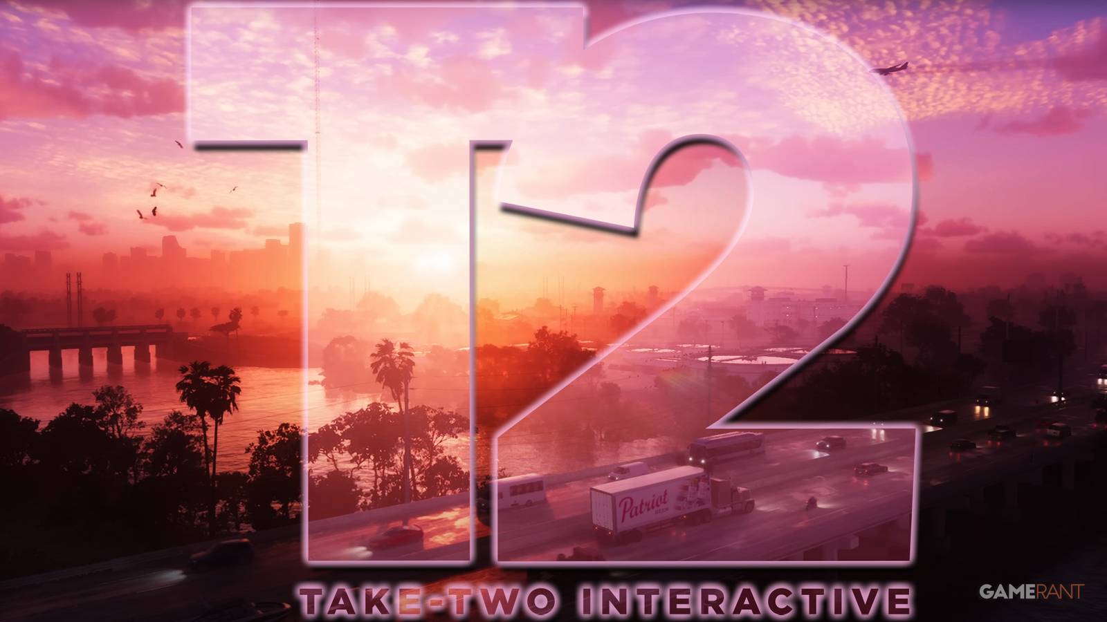 Take-Two Interactive semi-transparent logo over GTA 6 trailer 1 everglades screenshot