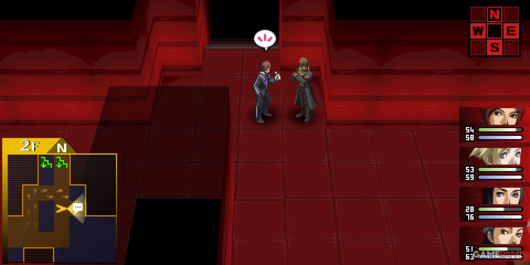 Tatsuya Suou talking to a Bar guard in Persona 2 Innocent Sin