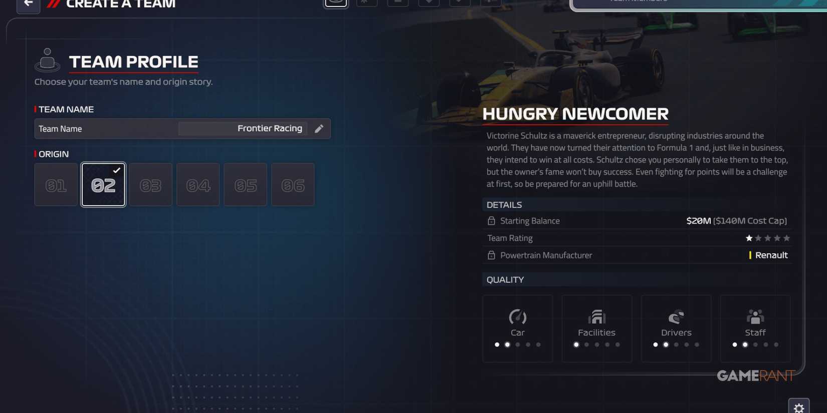 Team Profile in F1 Manager 2024