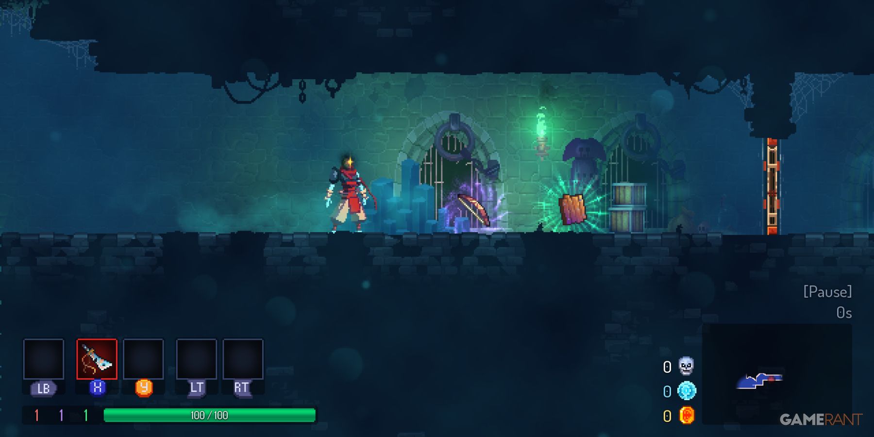 The Beheaded chosing equipments in Dead Cells