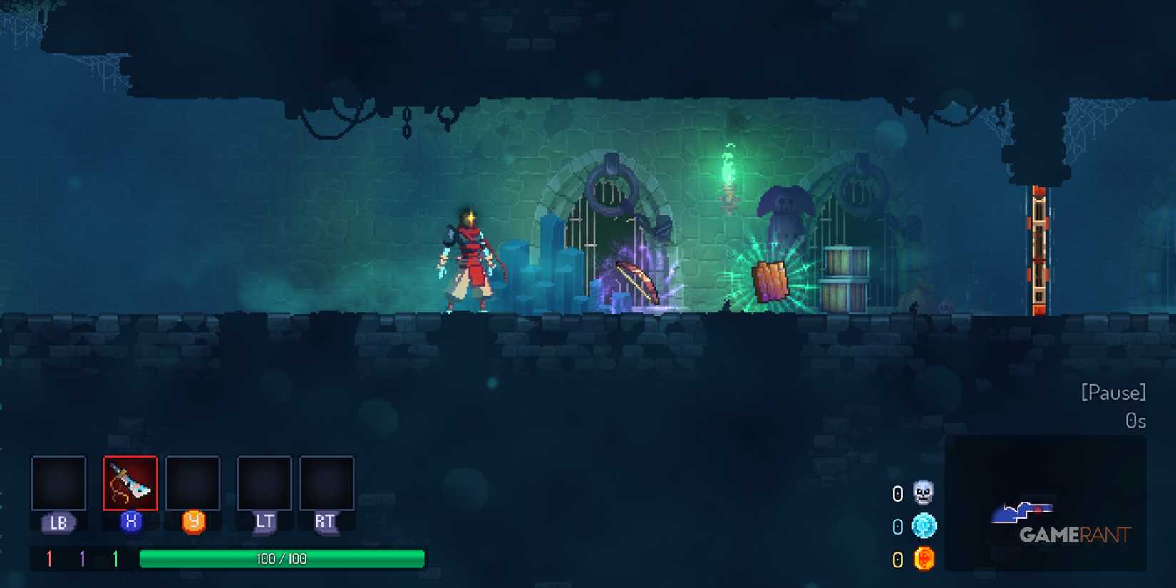 The Beheaded chosing equipments in Dead Cells
