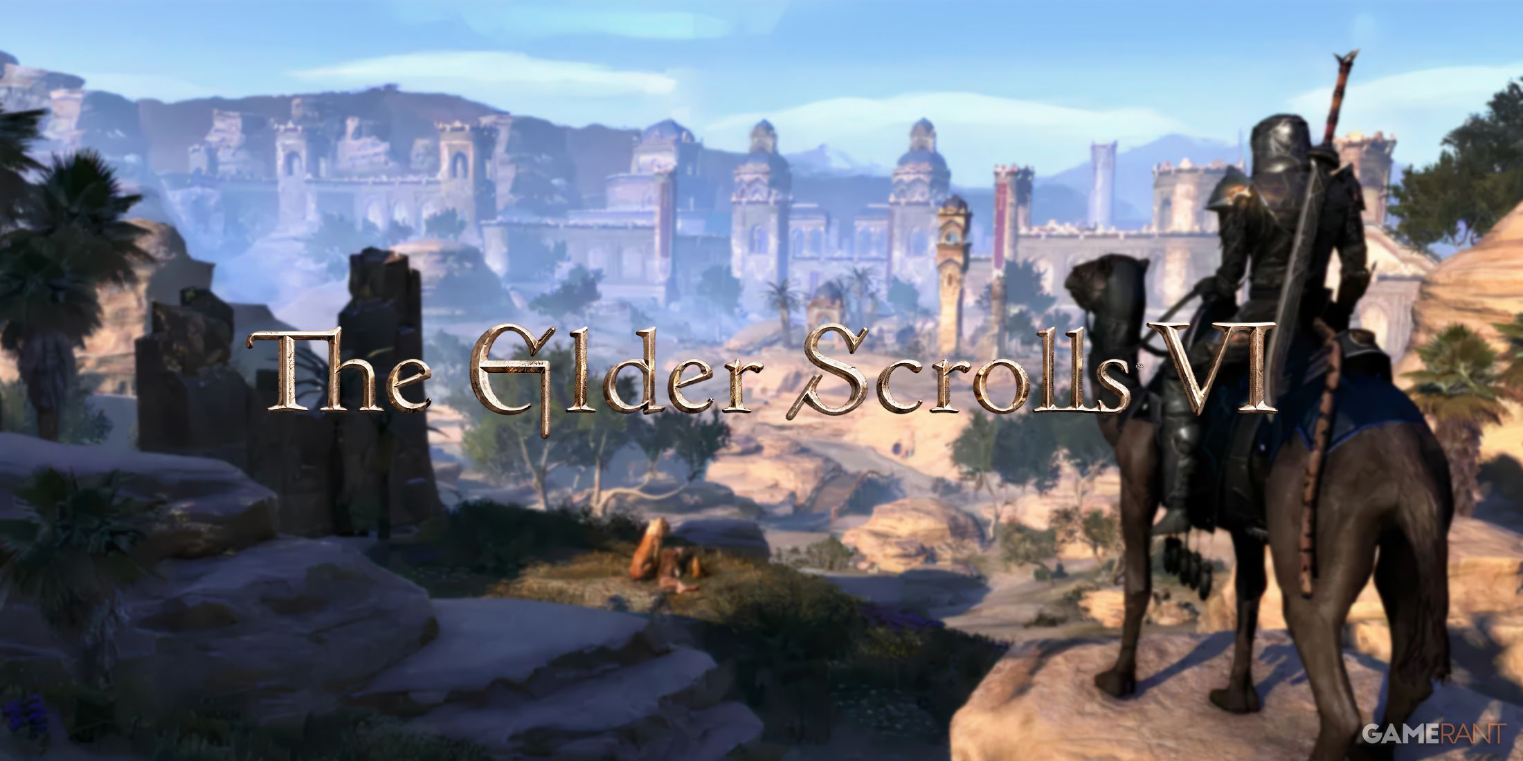 The Elder Scrolls 6 logo with Hammerfell in the background