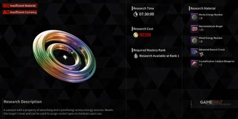 The First Descendant Crystallization Catalyst Research