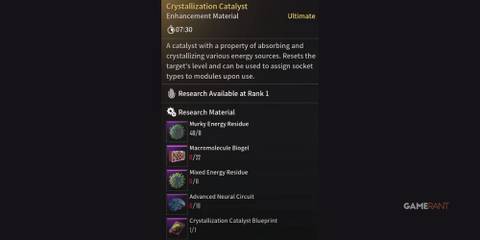 The First Descendant Crystallization Catalyst