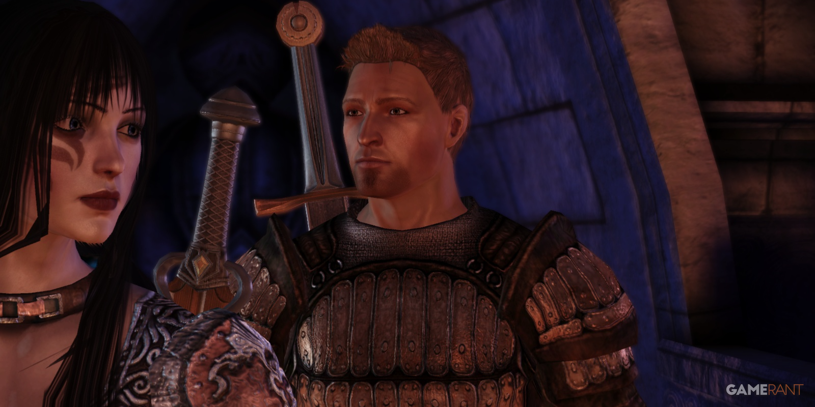 The Warden and Alistair arrive at the Tower of Ishal at Ostagar in Dragon Age Origins