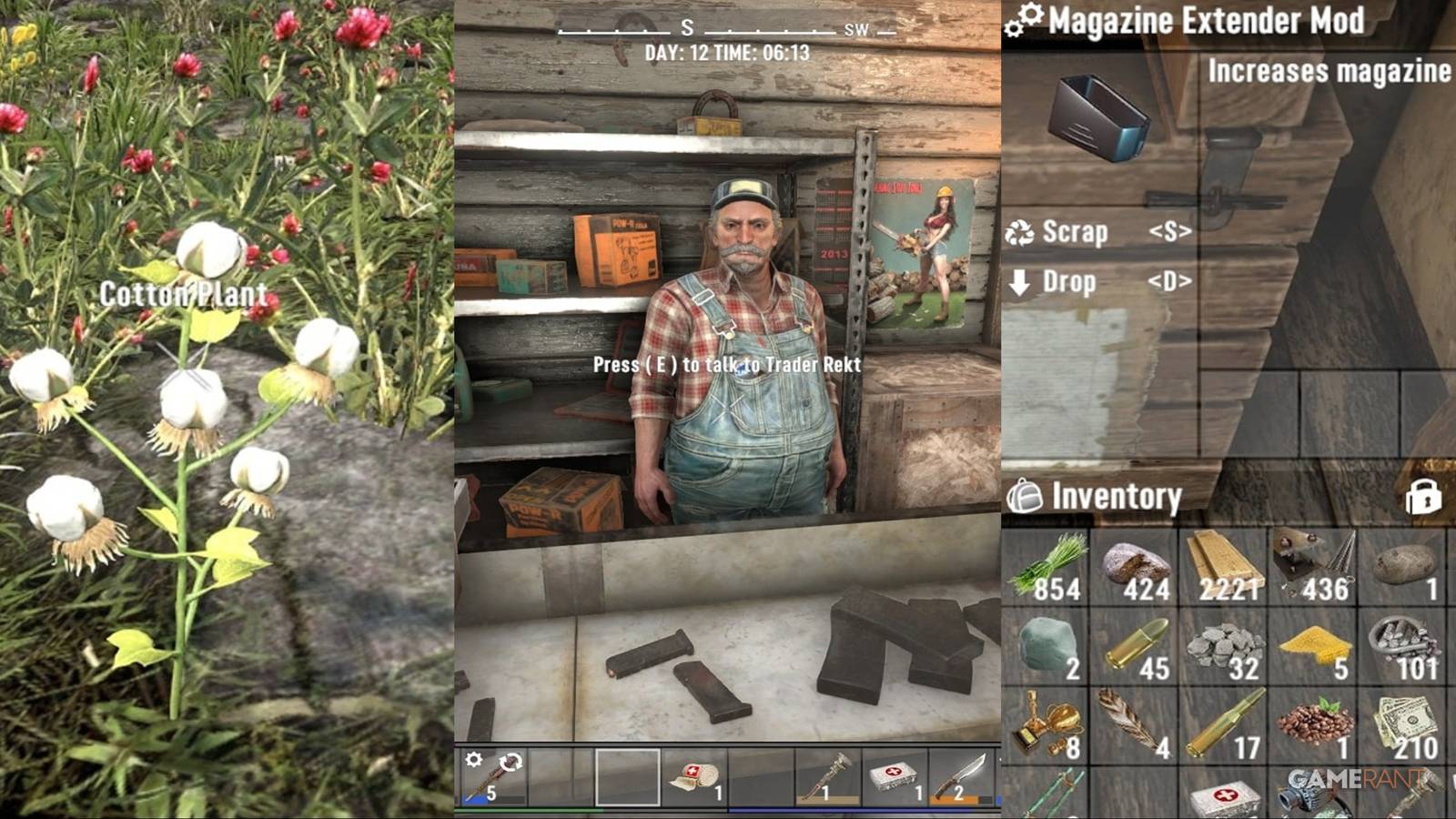 A split image of trading Items in 7 Days To Die