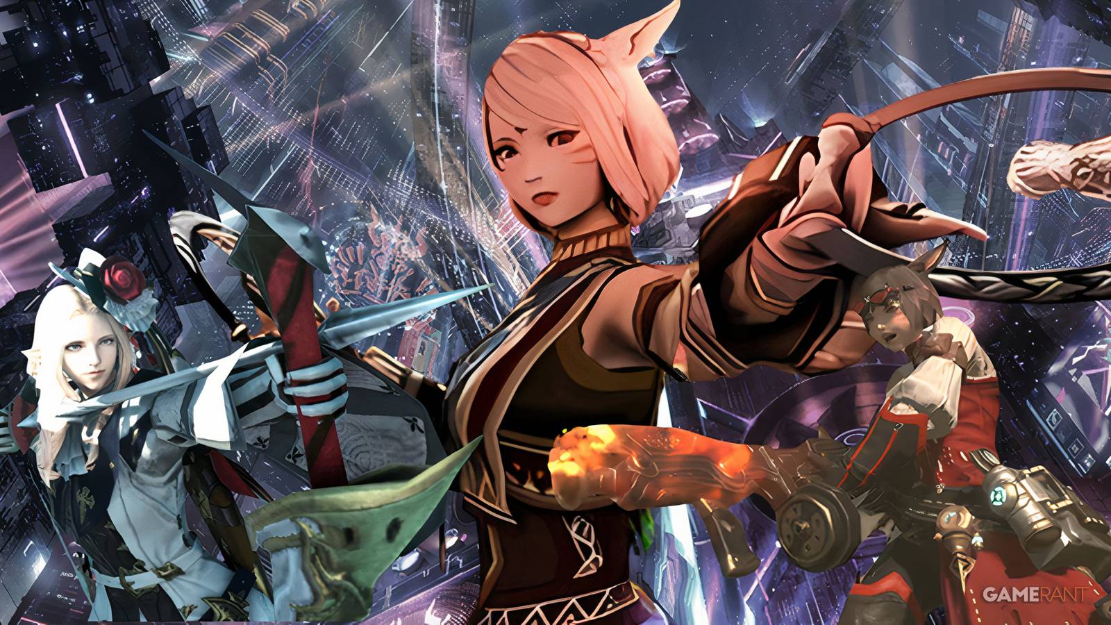 an image of the bard, machinist, and dancer over the Acardian Raid splash art