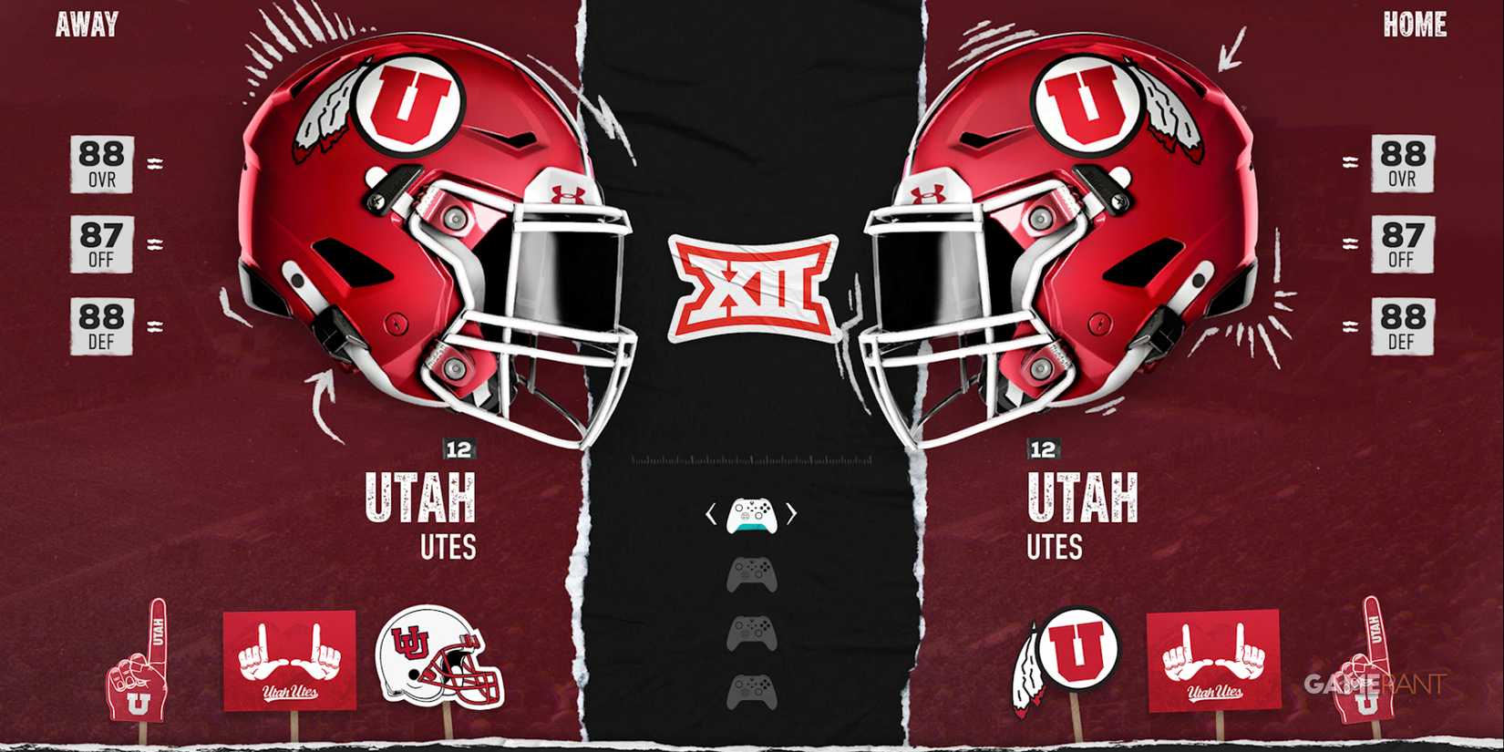 Utah Utes team helmets in EA College Football 25