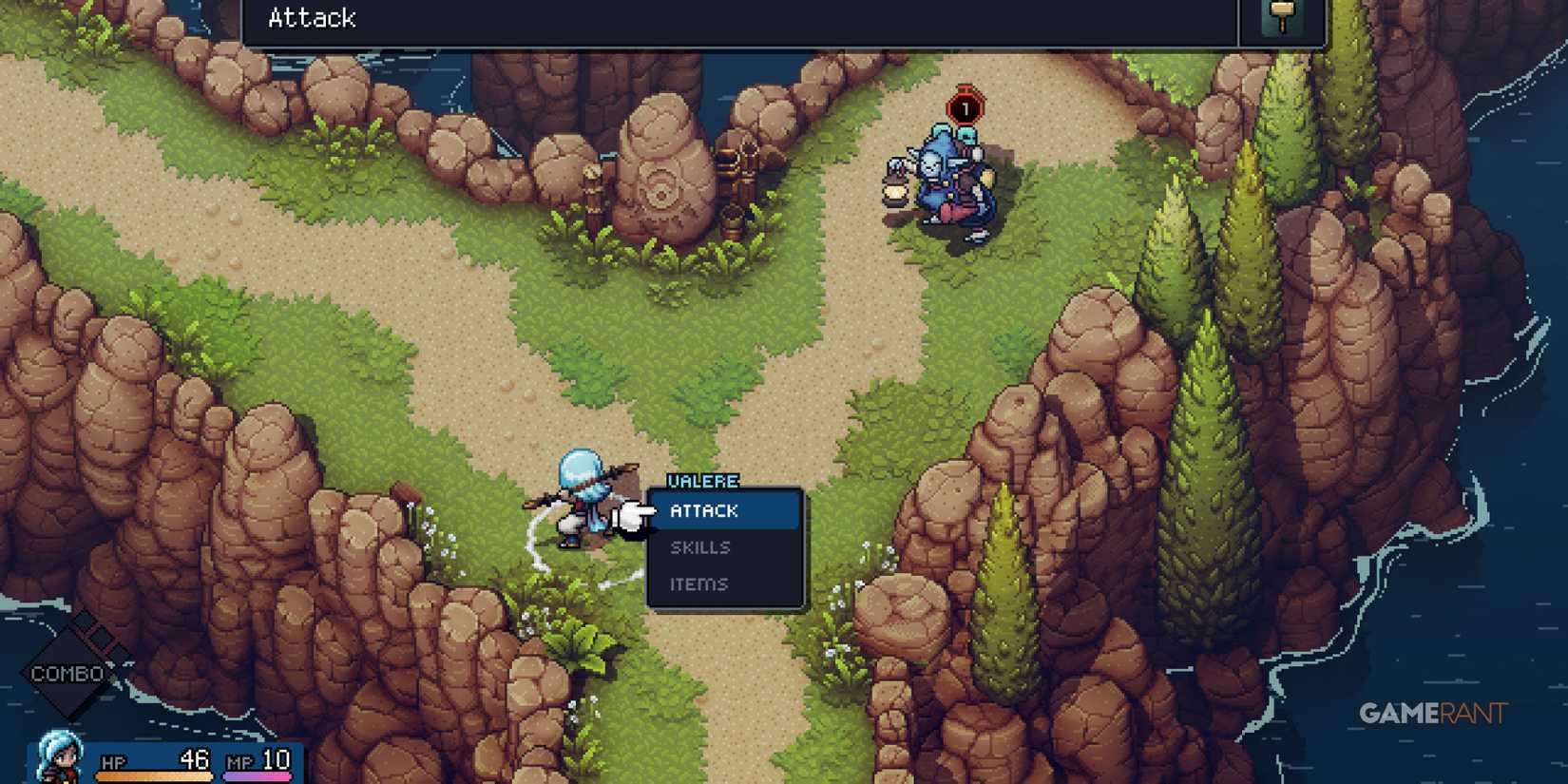 Valerie fighting in Sea of Stars