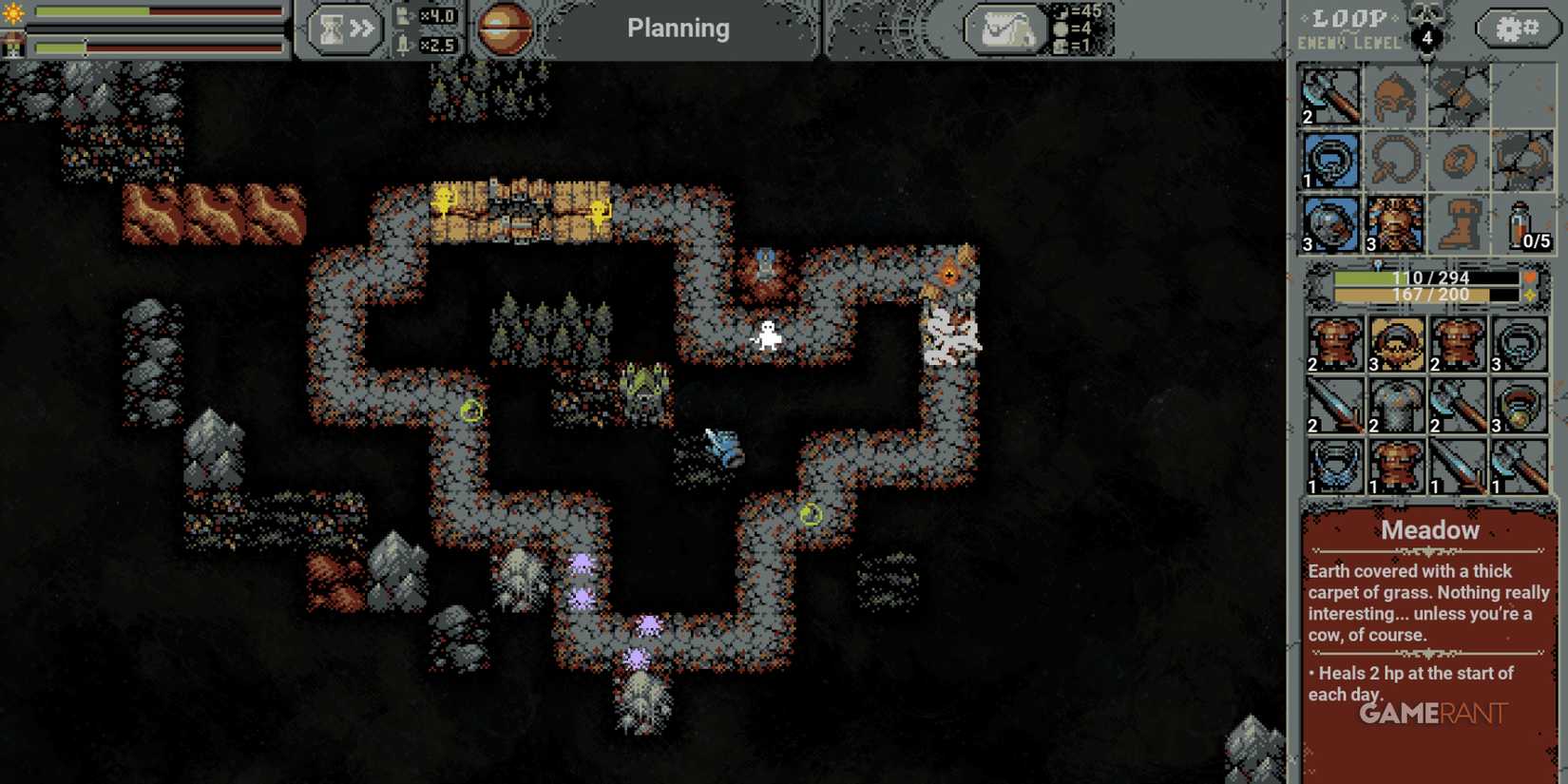 World map in Loop Hero