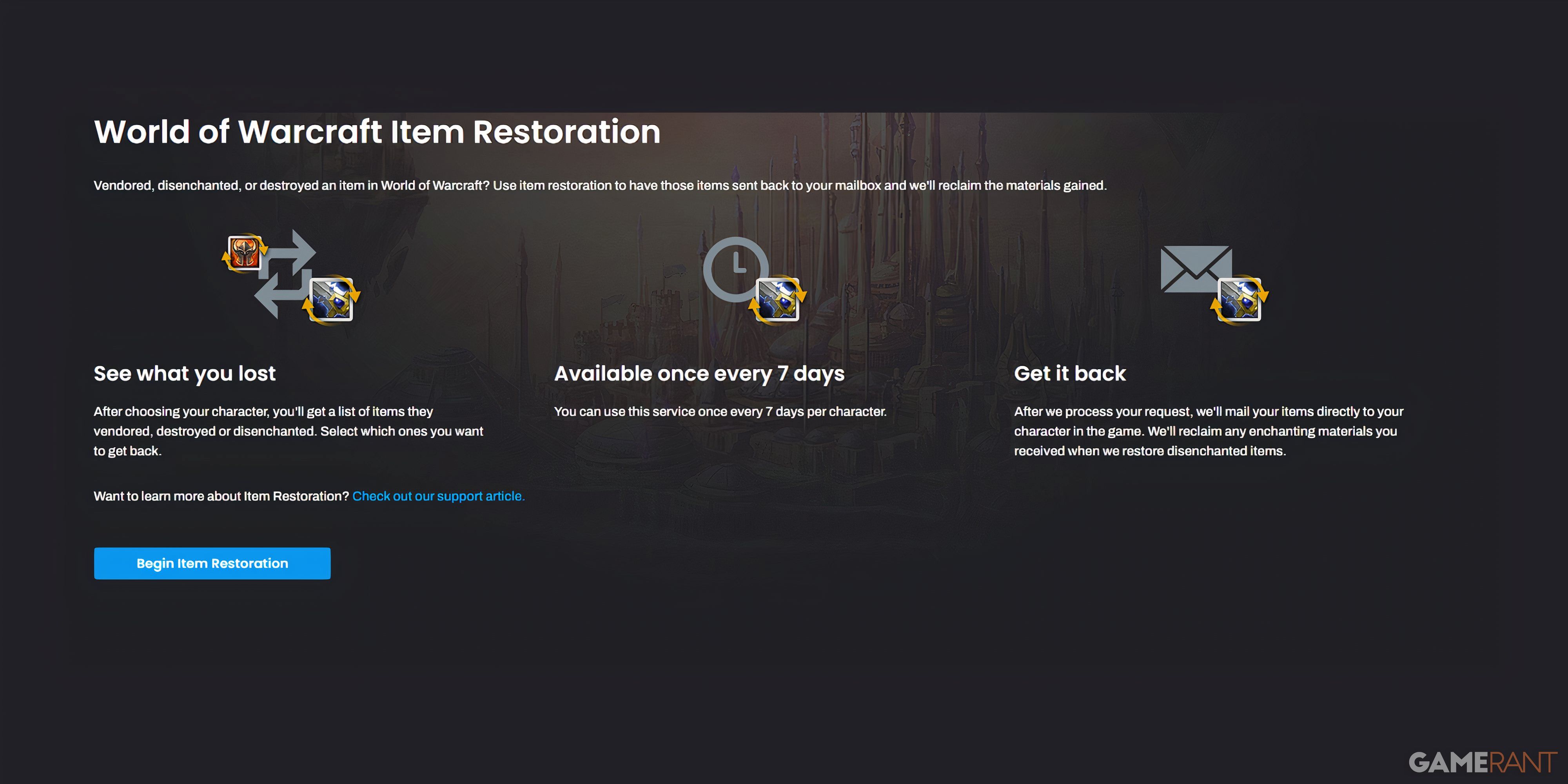 World of Warcraft How To Restore Items (& Why You Should)